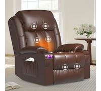 BareTay Sillón Relax Sillón Reclinable 150°, Eléctrico Levanta Personas, Sillón de Masaje con Calefacción Lumbar, Reposapiés Extensible, Doble Puerto USB+Tipo C, 2 Portavasos, 4 Bolsas de Almacenaje