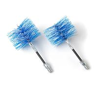BARETTO | Cepillo deshollinador Flexible Ø 100 mm Nylon Azul | articulado para Limpieza de Tubos y conductos curvos | 2 Unidades con Conector M12