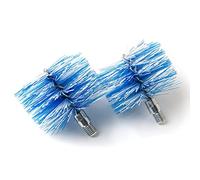 BARETTO | Cepillo Limpieza conductos Humo Ø 80 mm Nylon Azul | filamentos Alta Densidad, Rosca M12, Set 2 uds | Cepillo deshollinador Chimenea