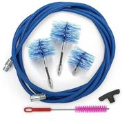 BARETTO Flex | Kit de Limpieza Estufa de pellets | Conducto de Humos Ø 80 + 100 + 120 mm | Longitud 3 m | 2 cepillos articulados + 1 estándar | Conector M12