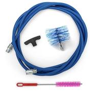 BARETTO Kit de Limpieza de Estufas de Pellets, Extensión de 3 metros para la Limpieza de Estufas de Pellets con Curva de 90°, Cepillo Estándar de Nylon de 80 mm, Cepillo Multiusos y Mango