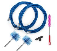 BARETTO Kit de Limpieza de Estufas de Pellets, Kit Deshollinador Estufa Pellets con Extensión de 6 Metros con Curva de 90°, 2 Cepillos Flexibles de Nylon 80 mm y 100 mm (6 M)