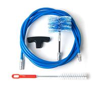 BARETTO Kit de Limpieza Flex para Estufa de Pellets | Ø 80 mm | 3 m Azul | 1 Cepillo de Nylon con Articulación Reforzada | Conexión M12 | Curvas 90°