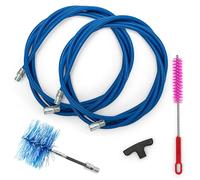 BARETTO Kit de Limpieza Flex para Estufa de Pellets | Ø 80 mm | 6 m Azul | 1 Cepillo de Nylon con Articulación Reforzada | Conexión M12 | Curvas 90°