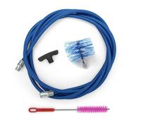 BARETTO Kit de Limpieza para Estufa de Pellets | Ø 80 mm | 3 m AZUL | 1 Cepillo de Nylon | Conexión M12 | Curvas 90°