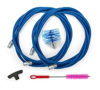 BARETTO Kit de Limpieza para Estufa de Pellets | Ø 80 mm | 6 m AZUL | 1 Cepillo de Nylon | Conexión M12 | Curvas 90°