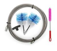 BARETTO | Kit Limpieza conductos Humos | Acero Inoxidable Reforzado, Ø 80 y 100 mm, Longitud 9 m, cepillos articulados Nylon | Kit Profesional chimeneas