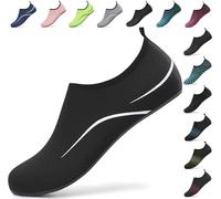 BARFULKER Zapatos de agua para mujer y hombre, zapatos de natación, secado rápido, antideslizantes, para playa, surf, zapatos descalzos, playa, piscina, unisex, X787 Negro, 40 EU