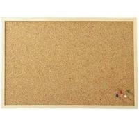 Bargain Factory Pizarra de corcho con instrucciones (idioma español no garantizado), 5 chinchetas de madera clásica, marco natural, oficina, escuela, hogar (40 x 30 cm)