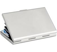 BARGAIN4ALL Funda protectora de metal para tarjetas de crédito, con protección RFID, soporte para tarjetas de crédito, 6 ranuras para tarjetas de seguridad para hombres y mujeres, Silver, Talla única,