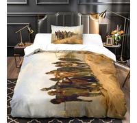 Barge Haulers on The Volga 3D Impresión Repin Funda Nórdica para Dormitorio Funda De Edredón Microfibra Juego De Ropa De Cama con Cremallera Y Funda De Almohada 2 Piezas Single（135x200cm）