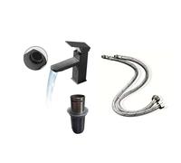 Bargin - Grifo mezclador para lavabo de baño de un solo agujero, cubierta de 1 agujero (cuadrado)