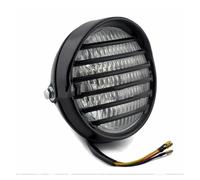 Barhbt Faros de motocicletas Para XL883 1200 Negro Retro Motocicleta Parrilla Faro Redondo Scoote Vintage Luz Delantera(Clear Lens)