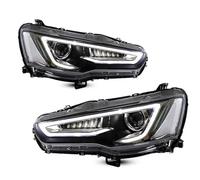 Barhbt Faros Delanteros Conjunto Faros Delanteros Con Señal Giro DRL Para Mitsubishi Lancer EVO X 2008-2018(Without Red Demon)