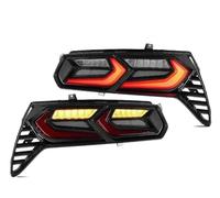 Barhbt Para Chevro Para Corvette Para C7 2014-2019 Conjuntos Luces Traseras Automóvil Modificados Con Marcha LED Y Señales Giro Fluidas Luces Traseras Asamblea(Red Smoked)