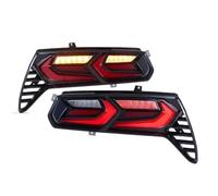 Barhbt Para Chevro Para Corvette Para C7 2014-2019 Conjuntos Luces Traseras Automóvil Modificados Con Marcha LED Y Señales Giro Fluidas Luces Traseras Asamblea(Red Clear)