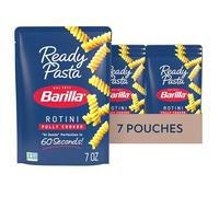 BARILLA Ready Pasta, Rotini, 200 ml, bolsa (7 unidades) - Sin OGM, sin conservantes, perfecta pasta para microondas lista en 60 segundos, ideal para comidas rápidas de pasta