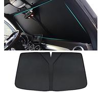 BARIQ Plegable Parasol Coche Delantero para Porsche Cayenne 2006-2009, Protector de Parabrisas de Coche con Protección UV Accesorios Interior,B/Black