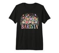 Barista Coffee Floral Pastel Diseño Caprichoso Camiseta Premium