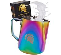 Barista Legends® Jarra de leche de acero inoxidable, 600 ml, con boquilla especial Latte Art, jarra de leche para hobby barista en colores impresionantes