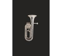 Baritone Notebook: 6"x9" matt black paperback journal - 120 lined pages - baritone horn brass band