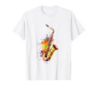 Baritone Saxophone Saxophone Player Jazz Saxofón Jugador Camiseta Multicolor Unisex Adulto Pequeño Manga Larga Camiseta de Tirantes Colorido