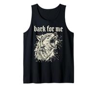 Bark For Me Blackletter Fierce Angry Dog Graphic Camiseta sin Mangas