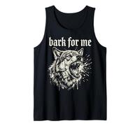 Bark For Me Blackletter Fierce Angry Dog Graphic Camiseta sin Mangas