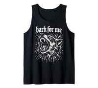 Bark For Me Blackletter Fierce Angry Dog Graphic Camiseta sin Mangas