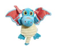 BARK Grimbold Dragon - Juguete de peluche para perro, alas azules y rojas, extra pequeño/pequeño