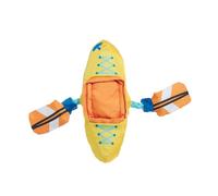 Bark Off Track Kayak Dog Toy, Orange and Blue, Plush Rope Toy, XS-M