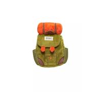 BARK Scout - Mochila de camping de peluche para perro, verde y naranja, pequeña/mediana