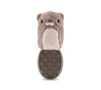 Bark Super Chewer Beaver Dog Toy, Durable Rubber and Plush, Medium/Large, Brown and Grey
