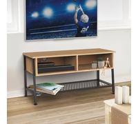 Barkan Mueble de TV, Lowboard para televisor de 100 cm de Largo, Mesa para TV con Estante metálico Ancho y 2 estantes Abiertos, Dimensiones 40 x 100 x 50 cm, Estructura de Acero
