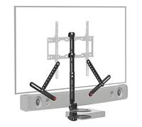 Barkan Soporte de Barra de Sonido & Estantería para Pantalla de 13 a 80 Pulgadas, Montaje Encima o Debajo del Televisor, se Adapta a Muchos Soundbars de hasta 6.5 kg, Soporte de Soundbar, para TV