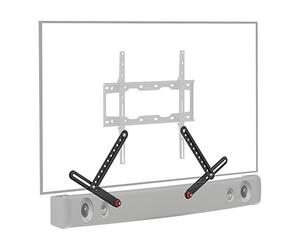 Barkan Soporte de Barra de Sonido para Pantalla de 13 a 80 Pulgadas, Montaje Encima o Debajo del Televisor, se Adapta a Muchos Soundbars de hasta 6.5 kg, Soporte de Soundbar, para TV