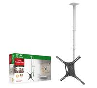 Barkan Soporte de TV de Techo, 160cm de Largo Blanco Giratorio e inclinable para Pantallas de 13-86 Pulgadas, Peso máximo 43Kg, Ultra Extensible, para LED OLED LCD, hasta VESA 600x400