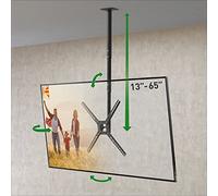 Barkan Soporte de TV de Techo, 97cm de Largo Giratorio e inclinable para Pantallas de 13-65 Pulgadas, Peso máximo 40Kg, Telescópico de Altura Ajustable, para LED OLED LCD, hasta VESA 400x400
