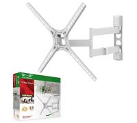 Barkan Soporte TV de Pared Blanco Inclinable y Giratorio, Articulado para Pantallas de 13-65 Pulgadas, Pantalla Plana/Curva, Peso máximo 40Kg, Bloqueo, para LED OLED LCD, hasta VESA 400x400