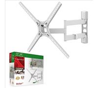 Barkan Soporte TV de Pared Blanco Inclinable y Giratorio, Articulado para Pantallas de 13-65 Pulgadas, Pantalla Plana/Curva, Peso máximo 40Kg, Bloqueo, para LED OLED LCD, hasta VESA 400x400