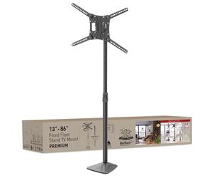 Barkan Soporte TV de Suelo para Pantallas de 13-86 Pulgadas, Giratorio e inclinación y Altura Ajustable, Acabado Brillante, TV Pie, Peso máximo 56Kg, hasta VESA 600x400, Atornillado al Suelo