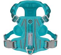 BARKBAY Arnés antitirones con Clip Frontal para Perro, Resistente, Reflectante, asa de fácil Control para pasear Perros Grandes, Bolsillo para Etiqueta de identificación (Azul, M)
