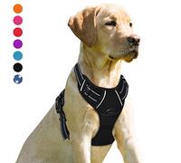 BARKBAY Arnés antitirones con Clip Frontal para Perros, Material Resistente y Reflectante, asa de fácil Control para pasear Perros Grandes (Negro, L)