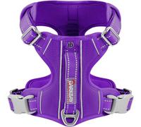 BARKBAY Arnés antitirones con Clip Frontal para Perros, Material Resistente y Reflectante, asa de fácil Control para pasear Perros Grandes, con Bolsillo para Etiqueta de identificación (Morado, L)