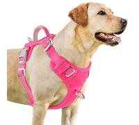 BARKBAY Arnés para Perro sin tirones, 3 Hebillas, arnés Reflectante Grande con Clip Frontal y asa de fácil Control para Caminar, Entrenamiento, Correr, con Bolsillo para Etiqueta de identificación