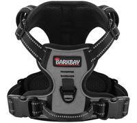 BARKBAY Arnés Reflectante antitirones para Perro, con Clip Frontal y asa de fácil Control, para Caminar, Entrenar, Correr (Gris Oscuro, S)