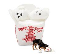 Barkbox Andi's Dumpling - Juguete para perros 2 en 1 interactivo, material exterior de felpa, bola con sonido en el interior, ideal para destructores de juguetes, pequeño