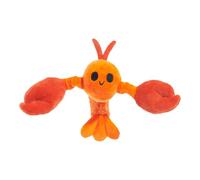 Barkbox BARK Della - Juguete para perro de cangrejo de río, chirriador de felpa, rojo y naranja, XS/S