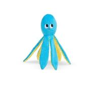 Barkbox BARK Odd Otto Octopus - Juguete de peluche para perro, azul y amarillo, juguete chirriante para mascotas