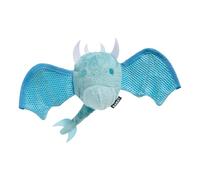 Barkbox Bark Super Chewer Dragon Dog Toy, Blue Ice Dragon with Mesh Wings, Small